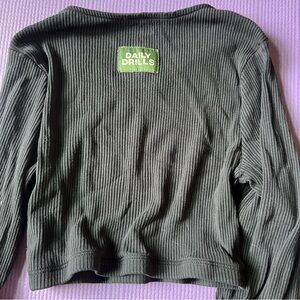 Long sleeve Rib Crop Top